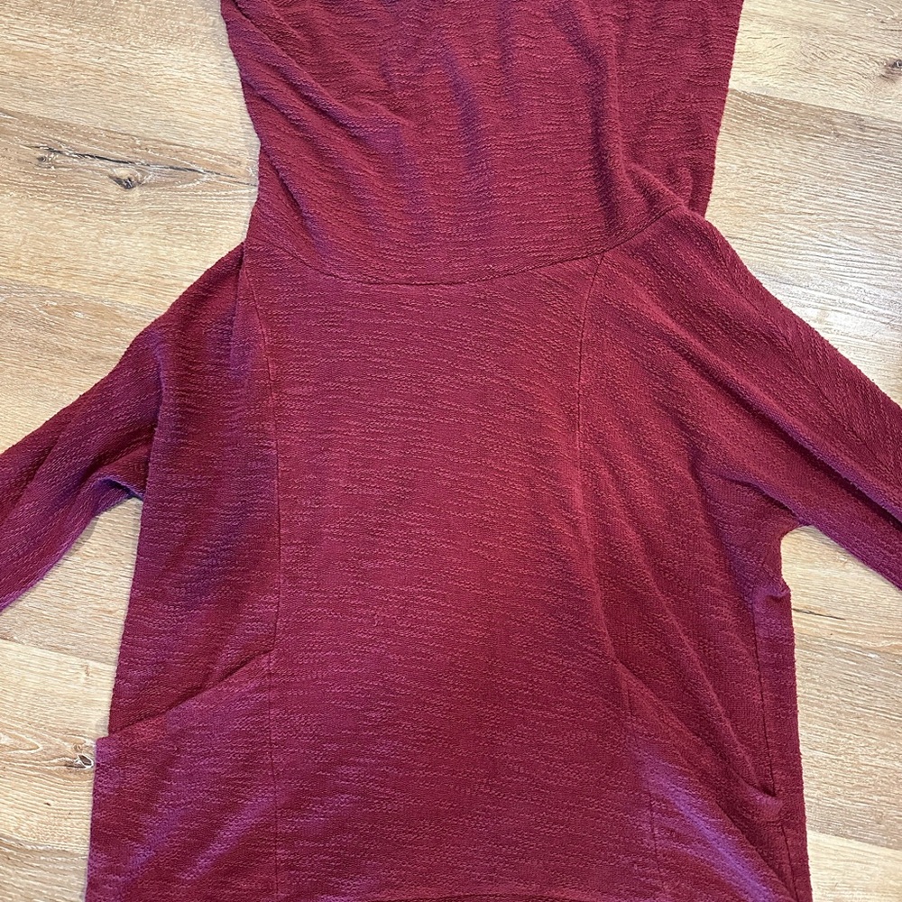 Cozy Burgundy Organic Cotton Slub Sweater - Picture 9 of 9
